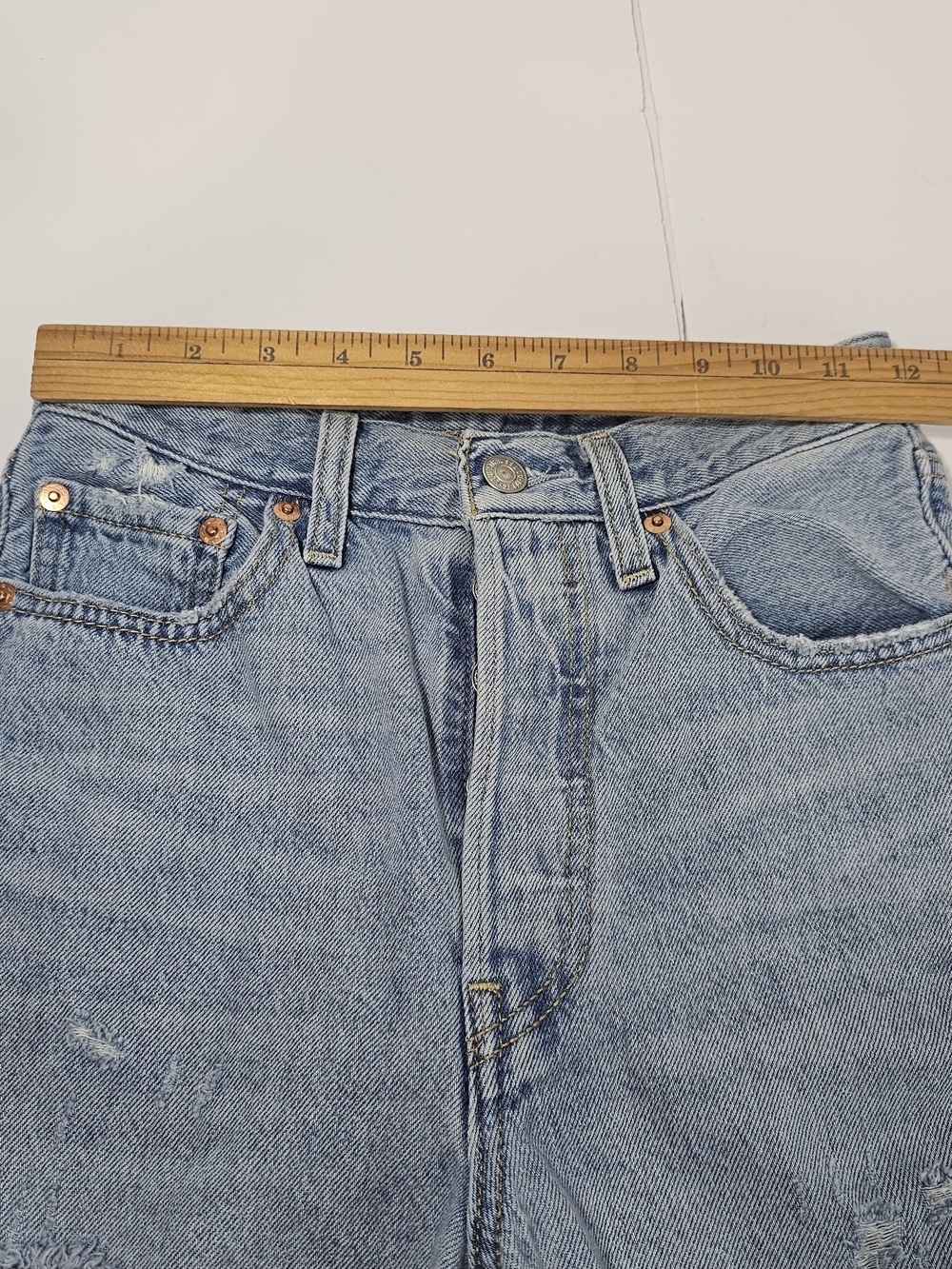 Levi's Premium Ribcage Straight Ankle Jeans Womens 24 Light Wash High Rise Retro - Picture 12 of 16